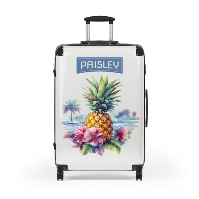 Custom Hawaiian Pineapple Suitcase - Stylish and durable travel companion featuring a unique pineapple design for a touch of tropical luxury.