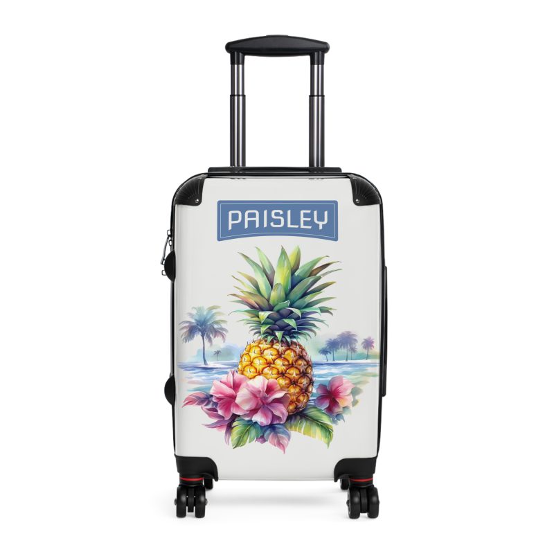 Custom Hawaiian Pineapple Suitcase - Stylish and durable travel companion featuring a unique pineapple design for a touch of tropical luxury.