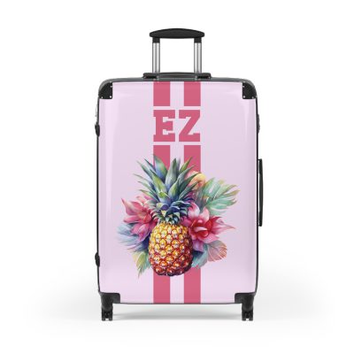 Custom Hawaiian Pineapple Suitcase - Stylish and durable travel companion featuring a unique pineapple design for a touch of tropical luxury.