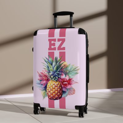 Custom Hawaiian Pineapple Suitcase - Stylish and durable travel companion featuring a unique pineapple design for a touch of tropical luxury.
