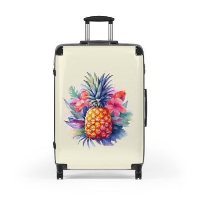 Hawaiian Pineapple Suitcase - A stylish and durable travel companion adorned with a vibrant pineapple design for a touch of island charm.