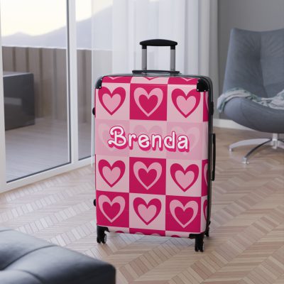 Glamorous Custom Pink Barbie suitcase, a durable and personalized travel companion. Crafted with chosen pink Barbie designs, it's perfect for enthusiasts on the go.