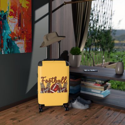 Sporty Football Mom suitcase, a durable and athletic travel companion. Crafted with football mom designs, it's perfect for enthusiasts on the go.