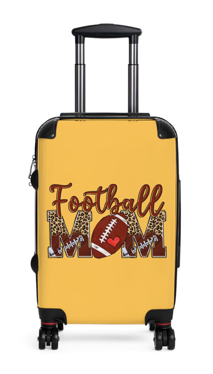 Sporty Football Mom suitcase, a durable and athletic travel companion. Crafted with football mom designs, it's perfect for enthusiasts on the go.