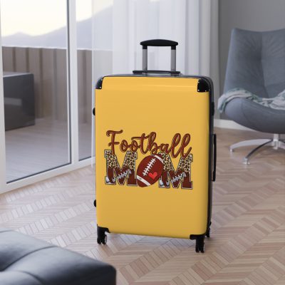 Sporty Football Mom suitcase, a durable and athletic travel companion. Crafted with football mom designs, it's perfect for enthusiasts on the go.