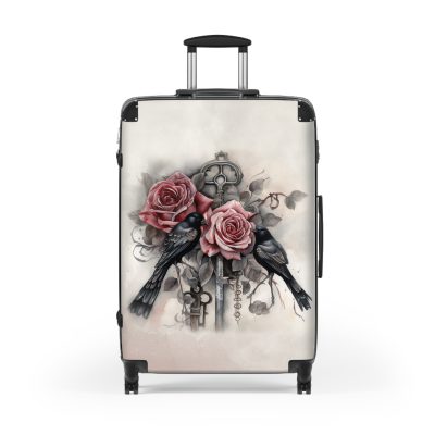 Romantic gothic rose suitcase, a stylish and enduring travel essential. Crafted with intricate rose designs, it's the perfect companion for those who seek elegance on the go.