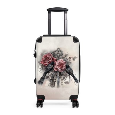 Romantic gothic rose suitcase, a stylish and enduring travel essential. Crafted with intricate rose designs, it's the perfect companion for those who seek elegance on the go.