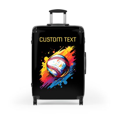 Custom Baseball Suitcase - A personalized sports travel gear with a baseball design, perfect for showcasing your passion for the game while on the go.