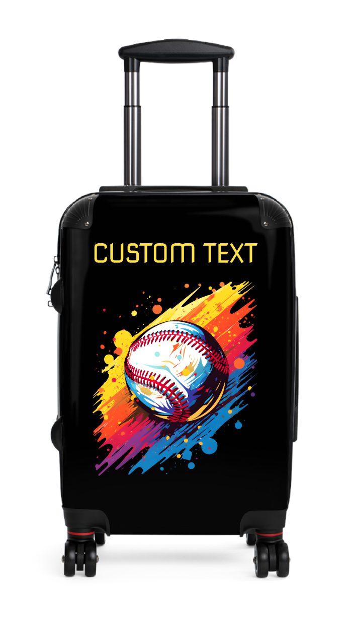 Custom Baseball Suitcase - A personalized sports travel gear with a baseball design, perfect for showcasing your passion for the game while on the go.