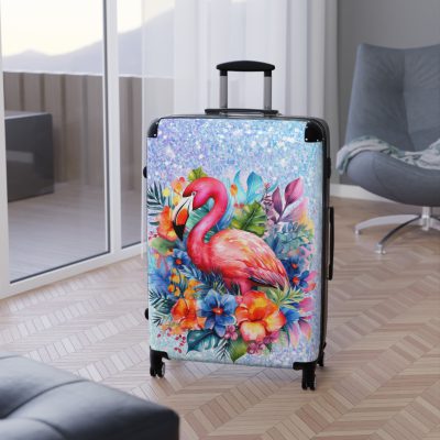 Flamingo suitcase, a durable and stylish travel companion. Crafted with flamingo designs, it's perfect for enthusiasts on the go.