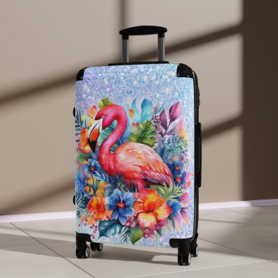 Flamingo suitcase, a durable and stylish travel companion. Crafted with flamingo designs, it's perfect for enthusiasts on the go.