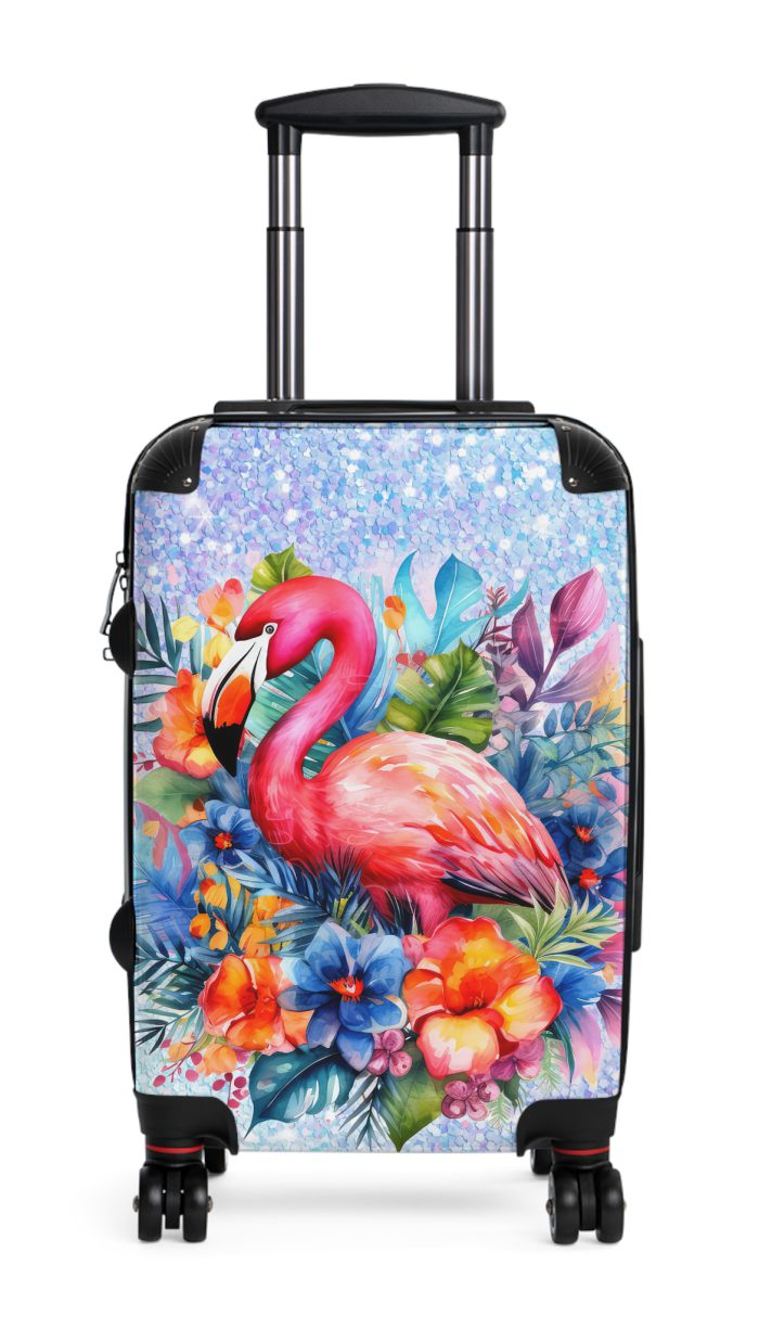 Flamingo suitcase, a durable and stylish travel companion. Crafted with flamingo designs, it's perfect for enthusiasts on the go.