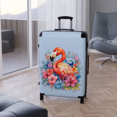 Flamingo suitcase, a durable and stylish travel companion. Crafted with flamingo designs, it's perfect for enthusiasts on the go.