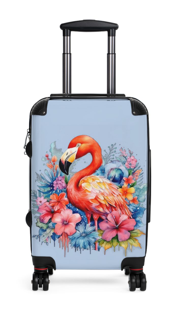 Flamingo suitcase, a durable and stylish travel companion. Crafted with flamingo designs, it's perfect for enthusiasts on the go.