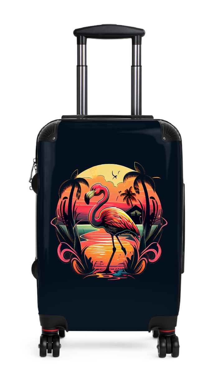 Flamingo suitcase, a durable and stylish travel companion. Crafted with flamingo designs, it's perfect for enthusiasts on the go.