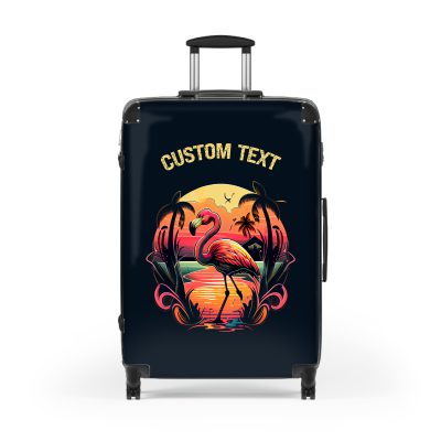 Custom Flamingo Suitcase - A personalized travel companion featuring vibrant flamingo design, adding a touch of uniqueness to your journeys.