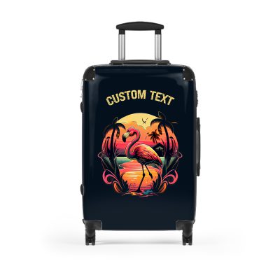 Custom Flamingo Suitcase - A personalized travel companion featuring vibrant flamingo design, adding a touch of uniqueness to your journeys.