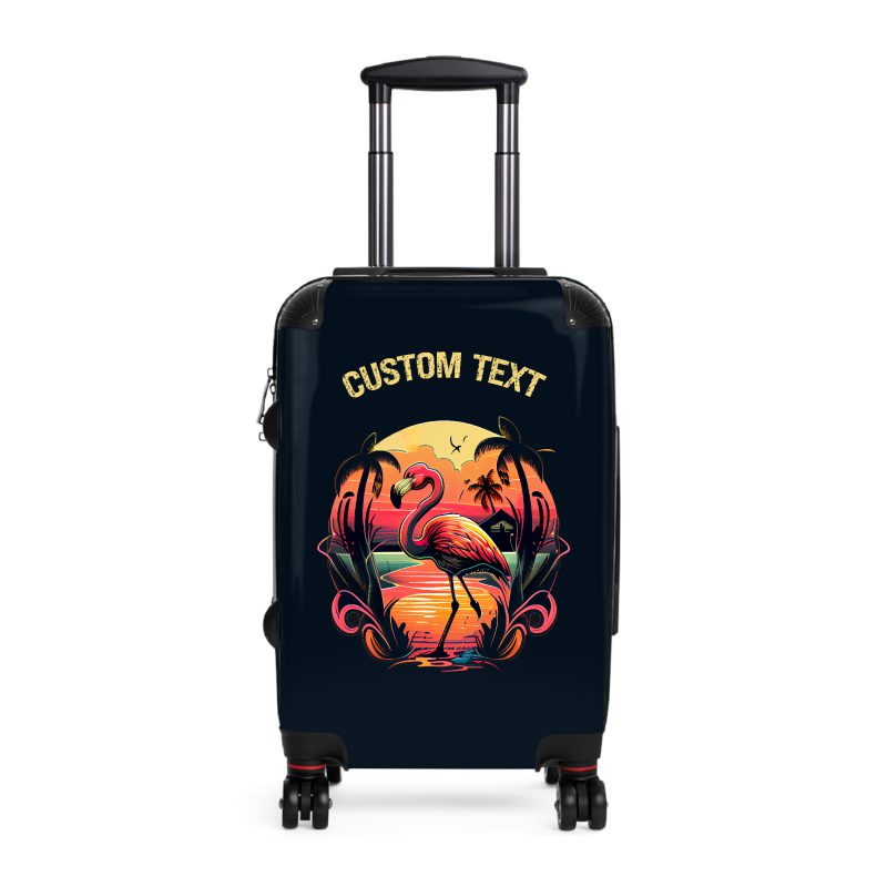 Custom Flamingo Suitcase - A personalized travel companion featuring vibrant flamingo design, adding a touch of uniqueness to your journeys.