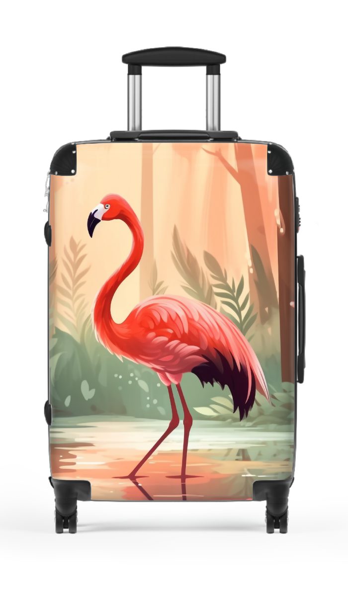 Flamingo suitcase, a durable and stylish travel companion. Crafted with flamingo designs, it's perfect for enthusiasts on the go.