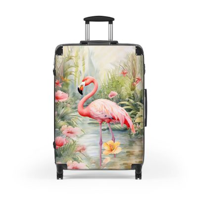 Tropical Flamingo suitcase, a durable and stylish travel companion. Crafted with flamingo designs, it's perfect for enthusiasts on the go.