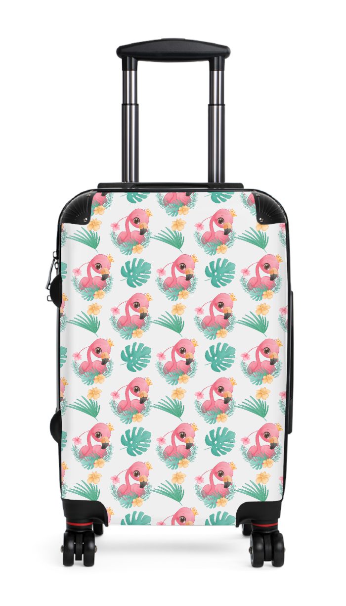 Flamingo suitcase, a durable and stylish travel companion. Crafted with flamingo designs, it's perfect for enthusiasts on the go.