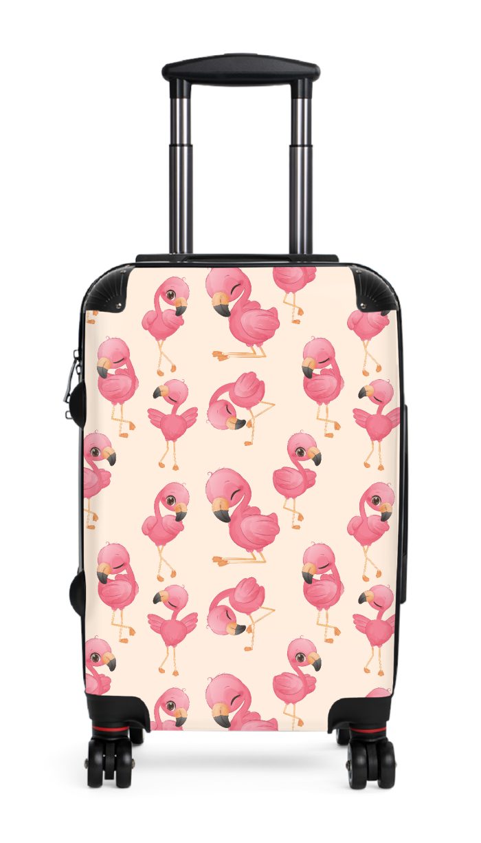 Flamingo suitcase, a durable and stylish travel companion. Crafted with flamingo designs, it's perfect for enthusiasts on the go.