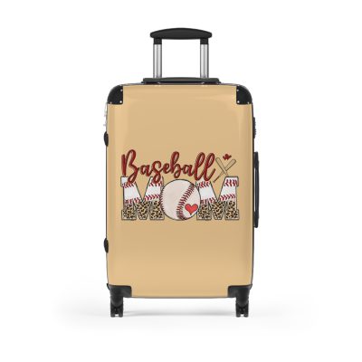 Sporty Baseball Mom suitcase, a durable and athletic travel companion. Crafted with baseball mom designs, it's perfect for enthusiasts on the go.