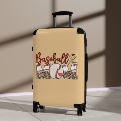 Sporty Baseball Mom suitcase, a durable and athletic travel companion. Crafted with baseball mom designs, it's perfect for enthusiasts on the go.