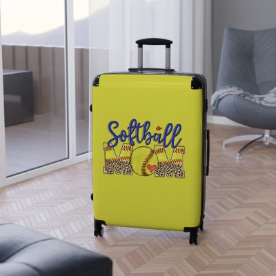 Sporty Softball Mom suitcase, a durable and athletic travel companion. Crafted with softball mom designs, it's perfect for enthusiasts on the go.