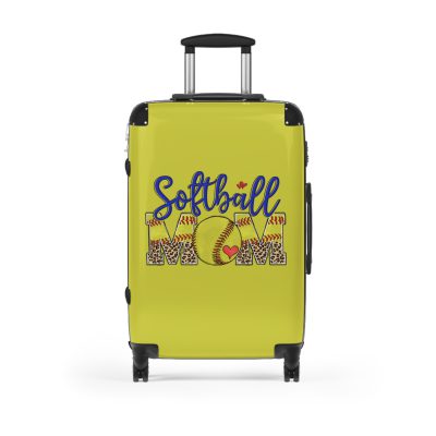 Sporty Softball Mom suitcase, a durable and athletic travel companion. Crafted with softball mom designs, it's perfect for enthusiasts on the go.