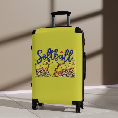 Sporty Softball Mom suitcase, a durable and athletic travel companion. Crafted with softball mom designs, it's perfect for enthusiasts on the go.