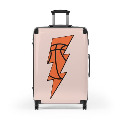 Sporty Lightning Bolt Basketball suitcase, a durable and stylish travel companion. Crafted with lightning bolt basketball designs, it's perfect for enthusiasts on the go.