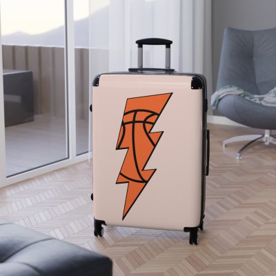 Sporty Lightning Bolt Basketball suitcase, a durable and stylish travel companion. Crafted with lightning bolt basketball designs, it's perfect for enthusiasts on the go.