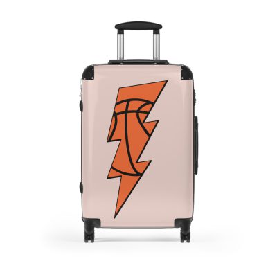 Sporty Lightning Bolt Basketball suitcase, a durable and stylish travel companion. Crafted with lightning bolt basketball designs, it's perfect for enthusiasts on the go.