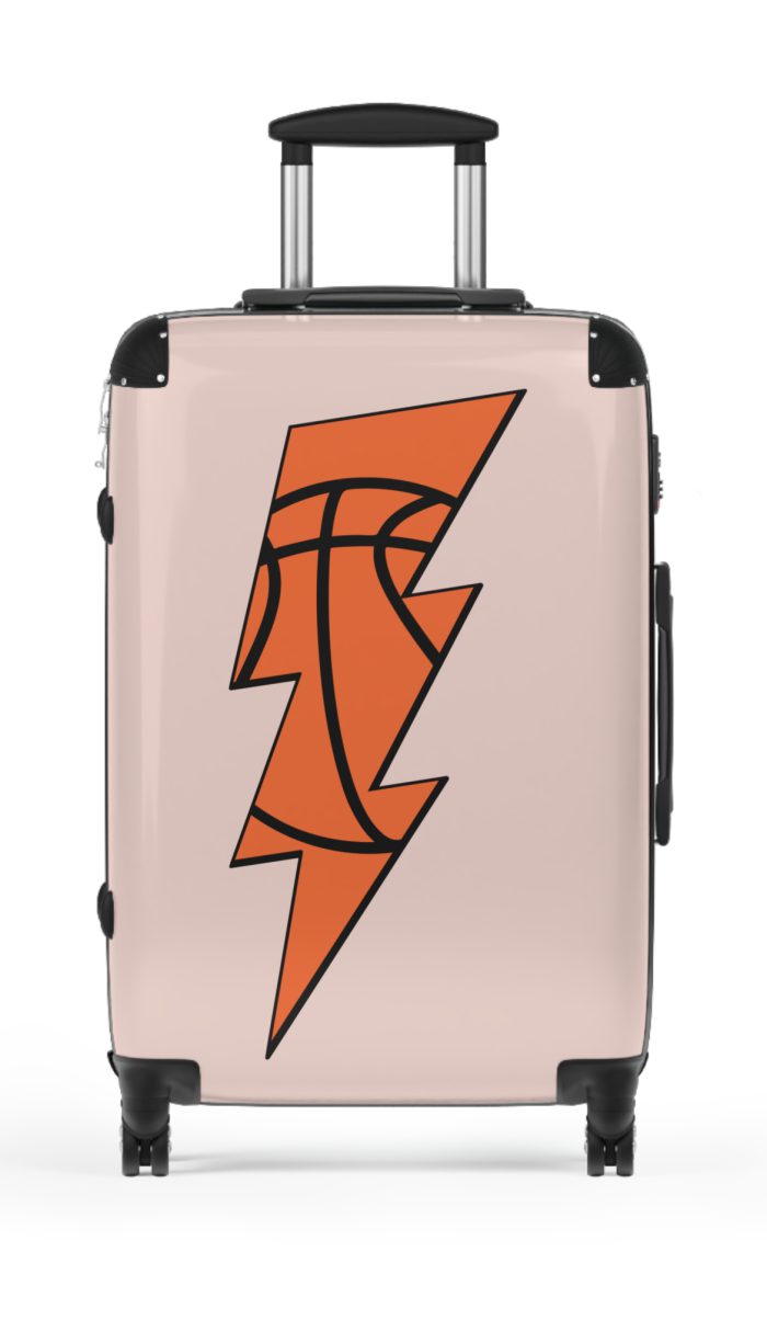 Sporty Lightning Bolt Basketball suitcase, a durable and stylish travel companion. Crafted with lightning bolt basketball designs, it's perfect for enthusiasts on the go.