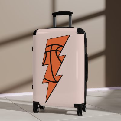 Sporty Lightning Bolt Basketball suitcase, a durable and stylish travel companion. Crafted with lightning bolt basketball designs, it's perfect for enthusiasts on the go.