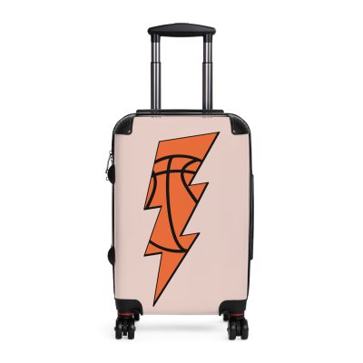 Sporty Lightning Bolt Basketball suitcase, a durable and stylish travel companion. Crafted with lightning bolt basketball designs, it's perfect for enthusiasts on the go.