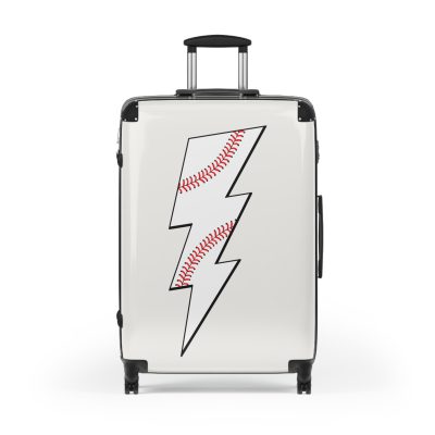 Sporty Lightning Bolt Baseball suitcase, a durable and stylish travel companion. Crafted with lightning bolt baseball designs, it's perfect for enthusiasts on the go.