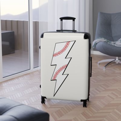 Sporty Lightning Bolt Baseball suitcase, a durable and stylish travel companion. Crafted with lightning bolt baseball designs, it's perfect for enthusiasts on the go.