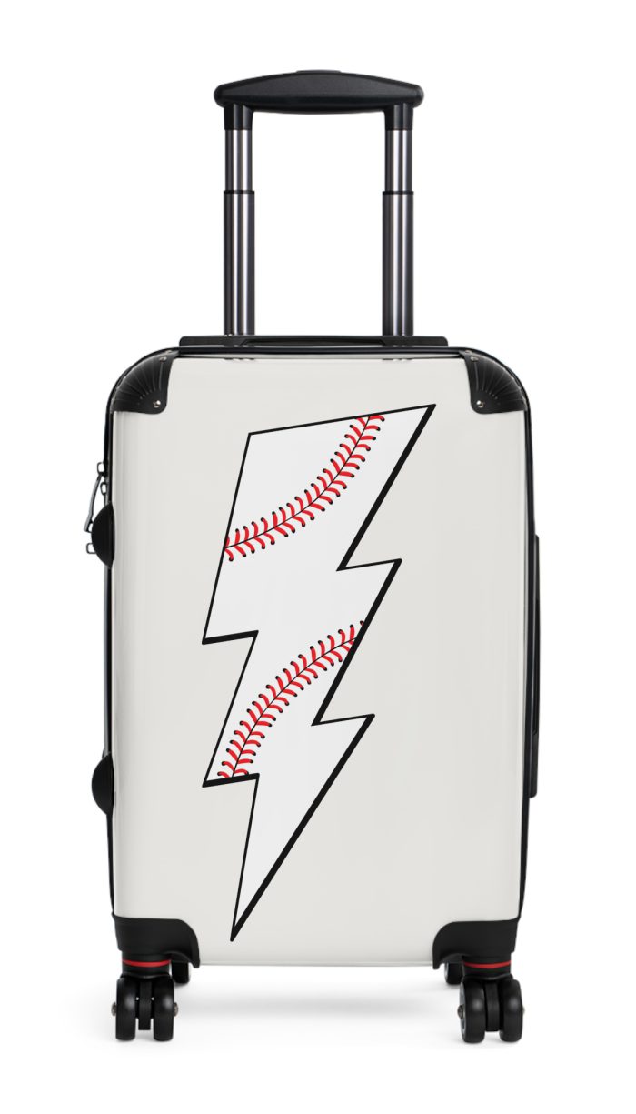 Sporty Lightning Bolt Baseball suitcase, a durable and stylish travel companion. Crafted with lightning bolt baseball designs, it's perfect for enthusiasts on the go.