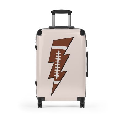 Sporty Lightning Bolt Football suitcase, a durable and stylish travel companion. Crafted with lightning bolt football designs, it's perfect for enthusiasts on the go.