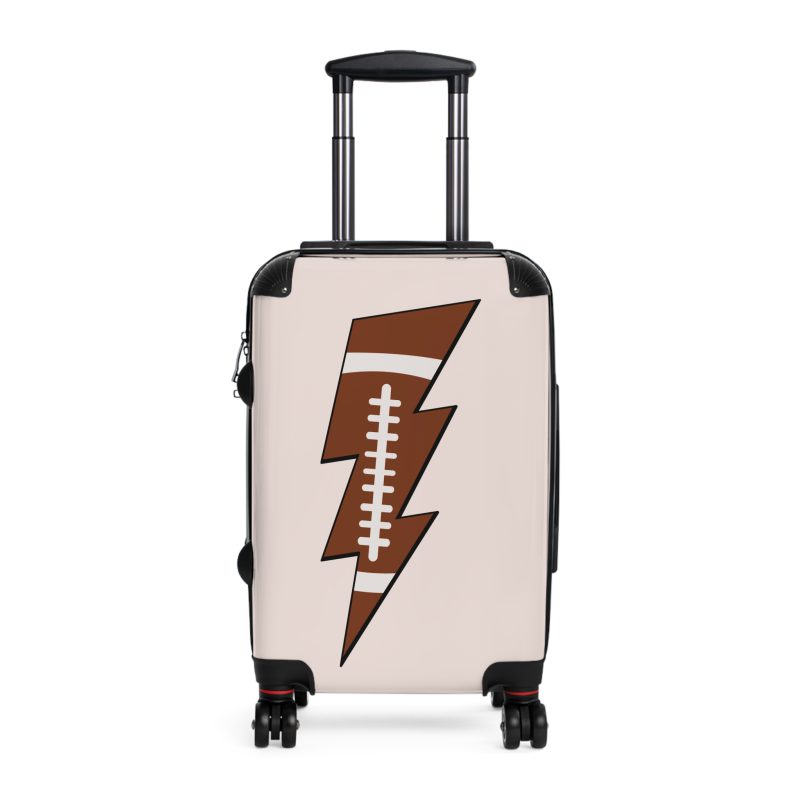 Sporty Lightning Bolt Football suitcase, a durable and stylish travel companion. Crafted with lightning bolt football designs, it's perfect for enthusiasts on the go.