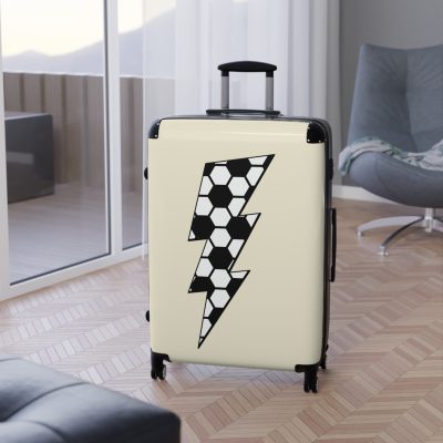 Sporty Lightning Bolt Football suitcase, a durable and stylish travel companion. Crafted with lightning bolt football designs, it's perfect for enthusiasts on the go.