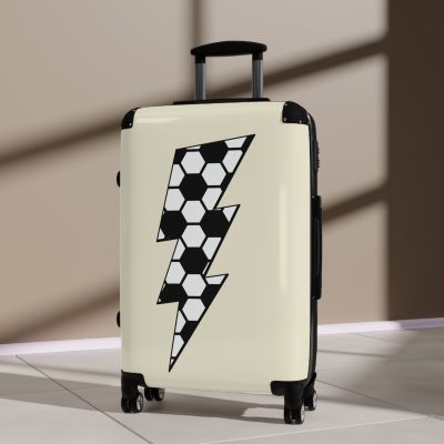 Sporty Lightning Bolt Football suitcase, a durable and stylish travel companion. Crafted with lightning bolt football designs, it's perfect for enthusiasts on the go.