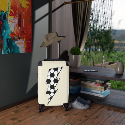 Sporty Lightning Bolt Football suitcase, a durable and stylish travel companion. Crafted with lightning bolt football designs, it's perfect for enthusiasts on the go.