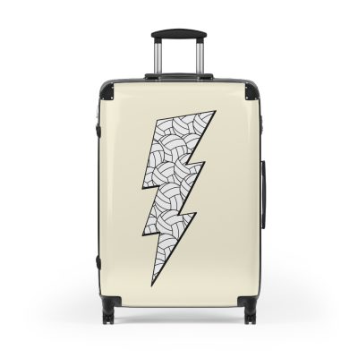 Sporty Lightning Bolt Volleyball suitcase, a durable and stylish travel companion. Crafted with lightning bolt volleyball designs, it's perfect for enthusiasts on the go.