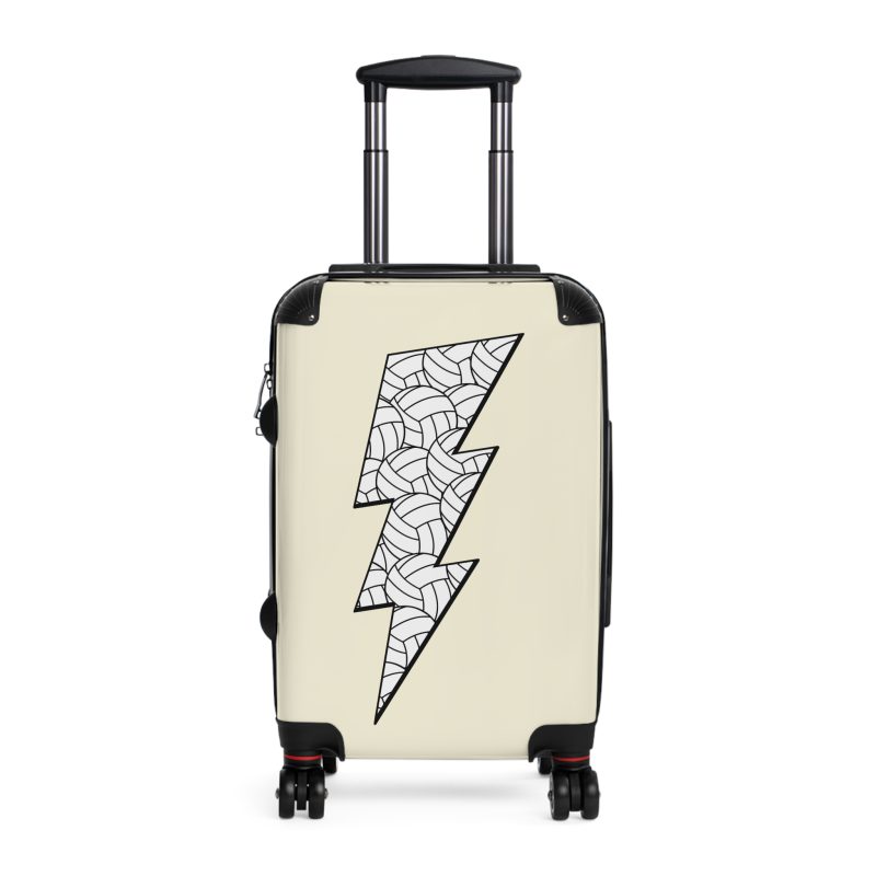 Sporty Lightning Bolt Volleyball suitcase, a durable and stylish travel companion. Crafted with lightning bolt volleyball designs, it's perfect for enthusiasts on the go.