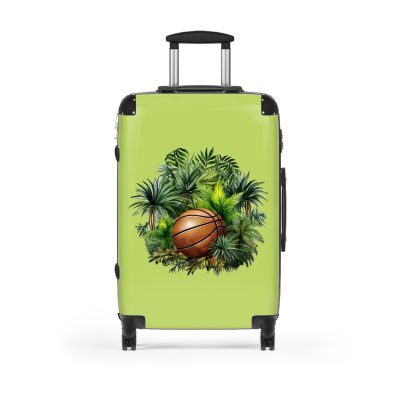 Tropical Basketball suitcase, a durable and stylish travel companion. Crafted with basketball designs, it's perfect for enthusiasts on the go.