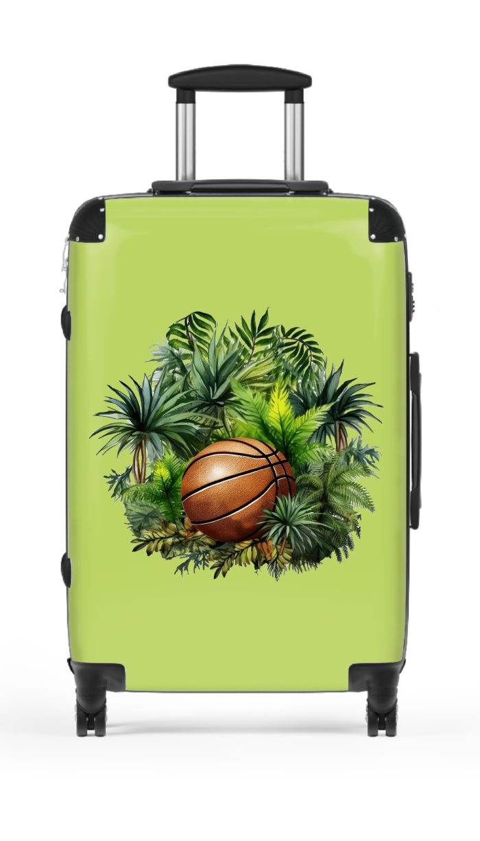 Tropical Basketball suitcase, a durable and stylish travel companion. Crafted with basketball designs, it's perfect for enthusiasts on the go.