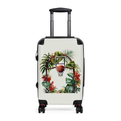 Tropical Basketball suitcase, a durable and stylish travel companion. Crafted with basketball designs, it's perfect for enthusiasts on the go.